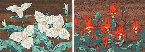 #632 ~ Casson - Untitled - Trillium/Columbine