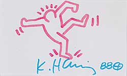 #673 ~ Haring - Untitled - One Leg Up Man