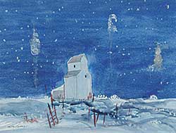 #64 ~ MacDonald - Untitled - Grain Elevator on a Winter Night