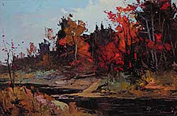 #78 ~ Marich - Untitled - Creek with Red Maples