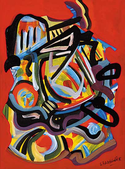 #307 ~ Leadbeater - Untitled - Abstract on Red