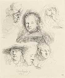 #453 ~ Rembrandt - Studies of the Head of Saskia and Others