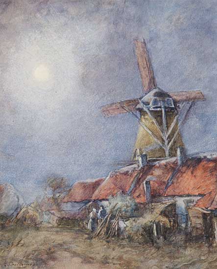 #656 ~ Chavignaud - Brittany Farm with Windmill