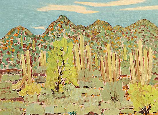 #766 ~ Kerr - Eroding Hills with Suguaros, Mesa, AZ