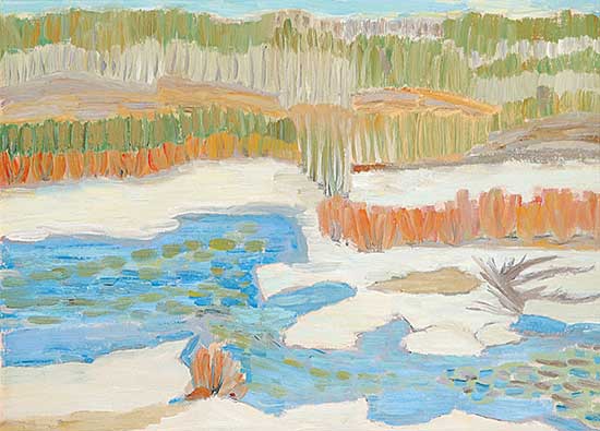 #767 ~ Kerr - River Ice and Willows, Spring 1973