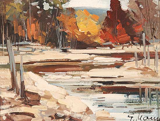 #809 ~ Marich - Untitled - River Bend and Trees