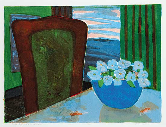#901 ~ Snow - Blue Bowl and Flowers