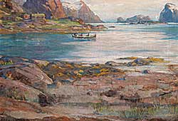 #825.1 ~ Ouren - Untitled - Boats in the Fjord
