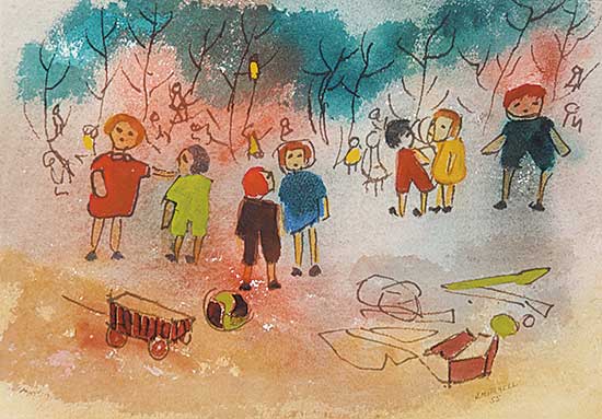 #80.1 ~ Mitchell - Untitled - Children Playing