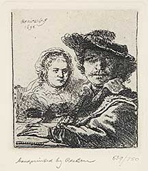 #206 ~ Rembrandt - Rembrandt and his wife Saskia  #539/750