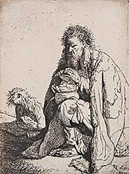 #208 ~ Rembrandt - Seated Beggar and His Dog