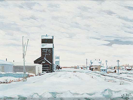 #201 ~ Acs - Lamont Railway Stn. with Grain Elev.