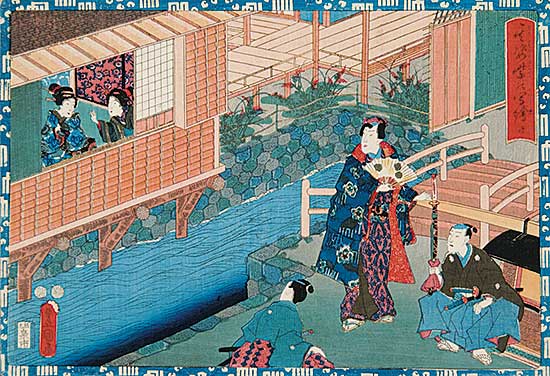 #326 ~ Kunisada - Untitled - Garden Pond