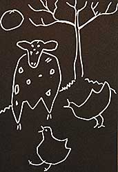 #40 ~ Mitchell - Untitled - Cow and Chicks