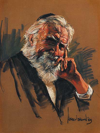 #411 ~ Brown - Untitled - Man with Yamaka