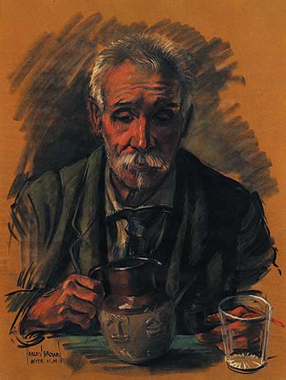 #412 ~ Brown - Untitled - Having a Drink