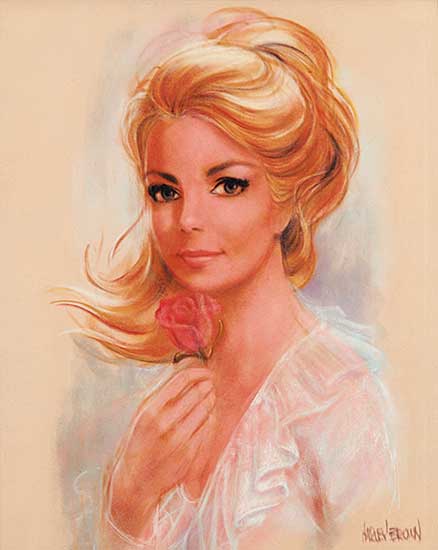 #413 ~ Brown - Untitled - Lady with a Rose