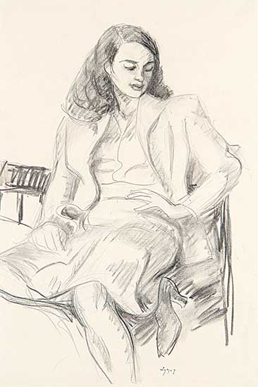 #464 ~ Lyman - Seated Woman with Long Hair