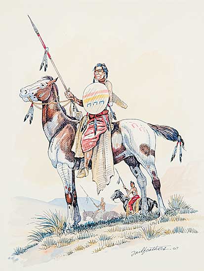 #517 ~ Tailfeathers - Untitled - Indian Brave '67'