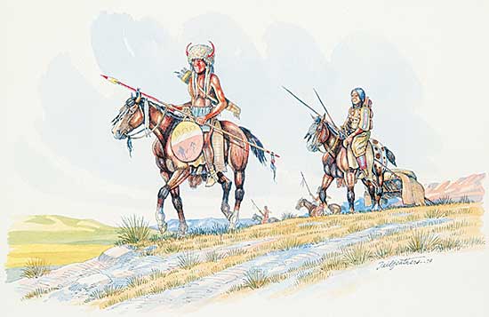 #520 ~ Tailfeathers - Mounted Indian Woman