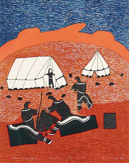 #145 ~ Qinnuayuak - Women Making Kayak  #12/50