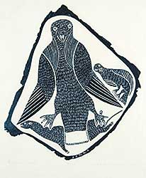 #88 ~ Inuit - Untitled - Bird with Weasel  #14/30