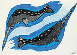 #128 ~ Inuit - Untitled - Narwhals