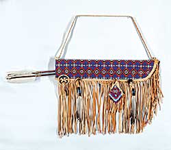 #279 ~ School - Beaded Leather Quiver with Satchel and Two Arrows