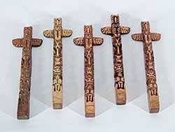 #466 ~ School - Untitled - Lot of Five Totem Poles