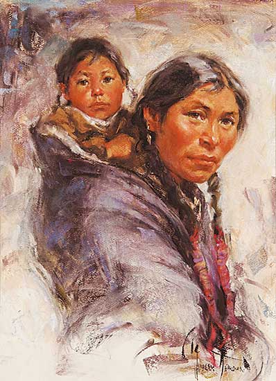 #9 ~ Brown - Untitled - Mother and Child