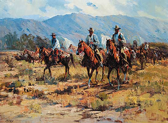 #209 ~ King - Untitled - Centennial, Wagons Crossing near the Snake River in Idaho