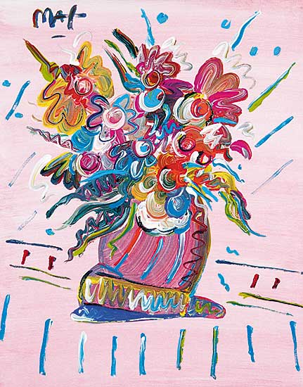 #214 ~ Max - Untitled - Vase of Flowers on Pink Background