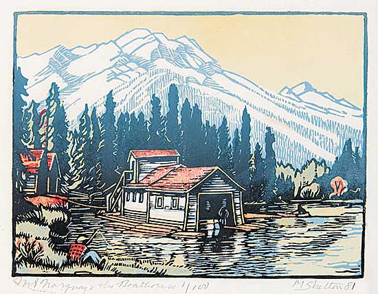 #650 ~ Shelton - Mt. Norquay and the Boathouse  #1/100