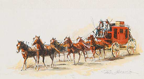 #651 ~ Abram - Untitled - Red Coach and Six Driving Left