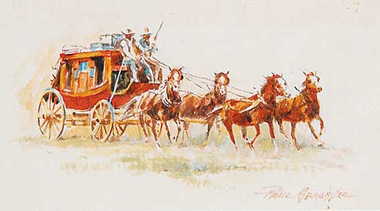 #652 ~ Abram - Untitled - Orange Coach and Four Driving Right