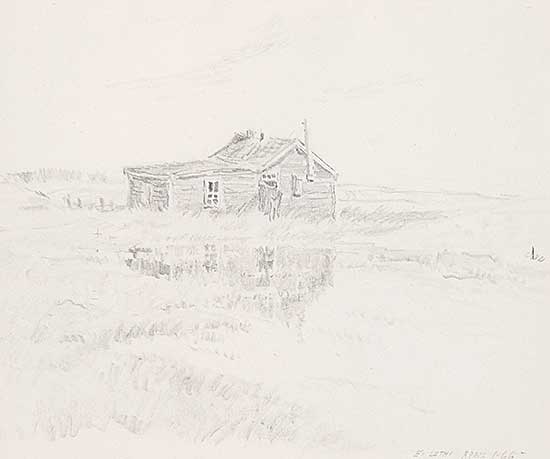 #737 ~ Luthi - Untitled - Cabin Reflected in Slough