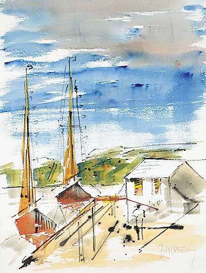 #16 ~ Birdsey - Untitled - Sailboats in Harbour