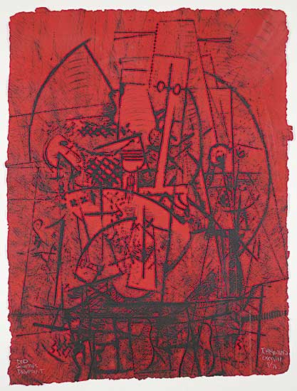 #70 ~ Heywood - Red Quebec Drypoint  #7/70