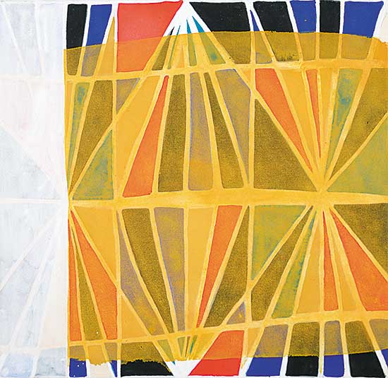 #225 ~ Scott - Untitled - Abstract in Orange, Red and White