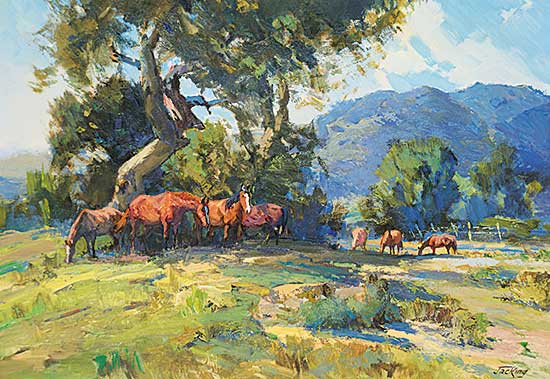 #313 ~ King - Untitled - Grazing Horses