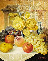 #437 ~ Harris Jr. - Untitled - Still Life with Fruits and White Roses