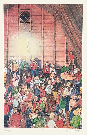 #1230 ~ Kurelek - Untitled - Barn Dance  #172/300
