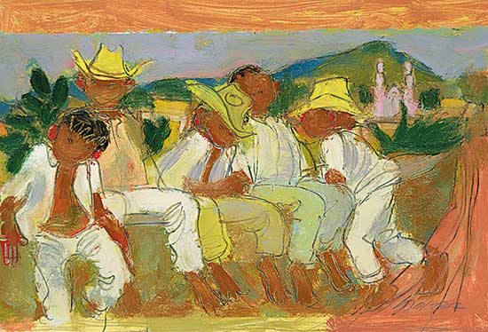 #1409 ~ Winter - Boys on a Bench