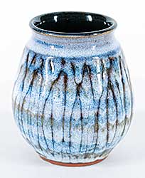 #1633 ~ Ross - Untitled - Blue and Brown Glazed Vase