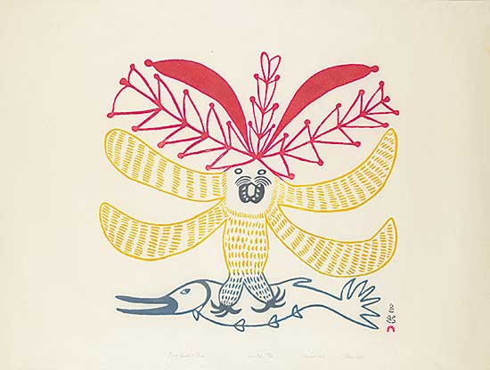 #73 ~ Ashoona - Bird Spirit and Fish  #48/50