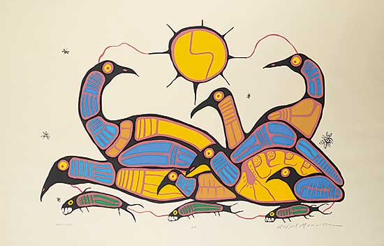 #235 ~ Morrisseau - Seven Loons  #A/P