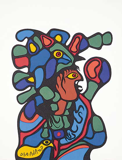 #237 ~ Morrisseau - Untitled - Shaman with Yellow Bird