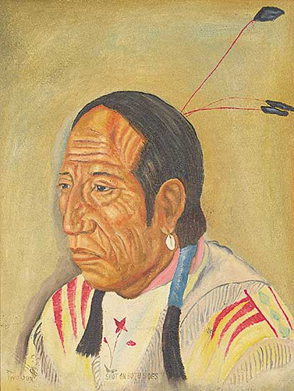 #244 ~ Plain Woman - Untitled - Indian with Three Feathers