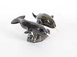 #29 ~ Inuit - Two Narwhales on Two-Faced Base