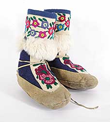 #119 ~ Inuit - Untitled - Floral Patterned Mukluks